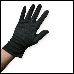 FAB 1950’s Vintage Black Perforated Dress Gloves, Wrist Length & Lightweight